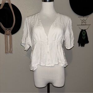 Volcom White Button Up - like new